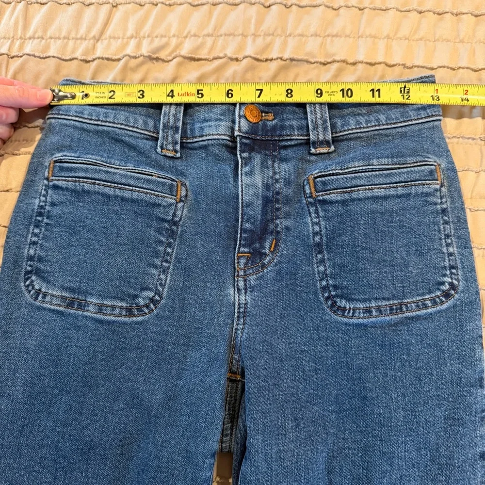 Madewell Mid Rise Kick Out Jeans Elkton Wash 25 Medium Wash Stretch Denim NO636 - Picture 8 of 10